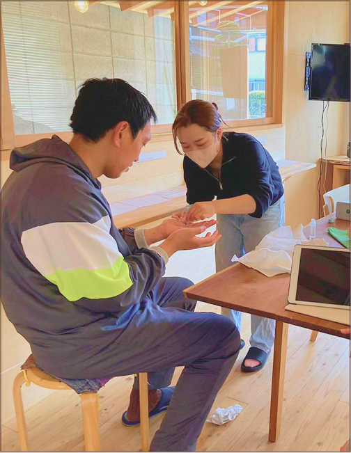 オシャレ活動で実施しているスキンケア体験の写真